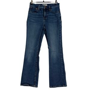 Madewell Mid-Rise Kick Out Jeans Medium Wash Blue Stretch Denim Size 26 Indie